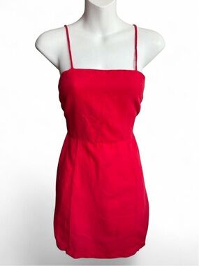 Zara Bright Red Spaghetti Strap Mini Dress